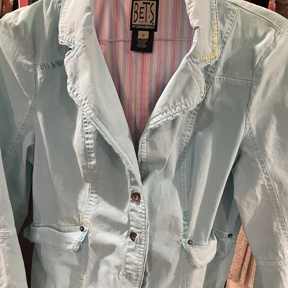 Light Blue BETS Blazer with Button Details